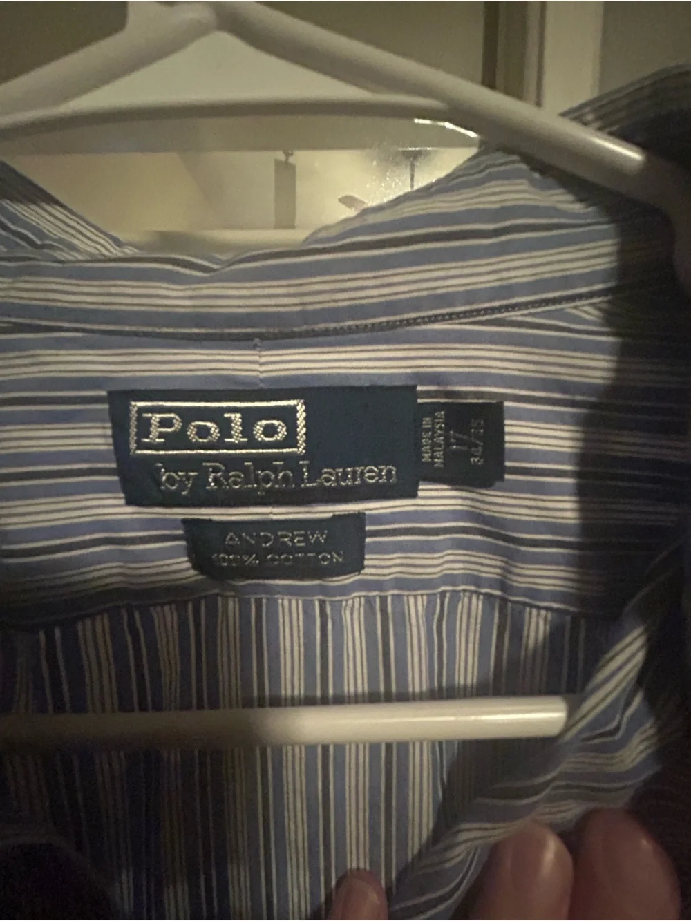 Polo by Ralph Lauren Blue and White Vertical Stripe Button-Down Shirt